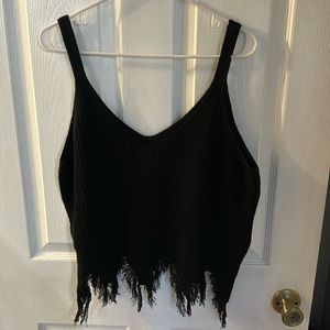 Shein Curve Cropped Tank Top.  Distressed.